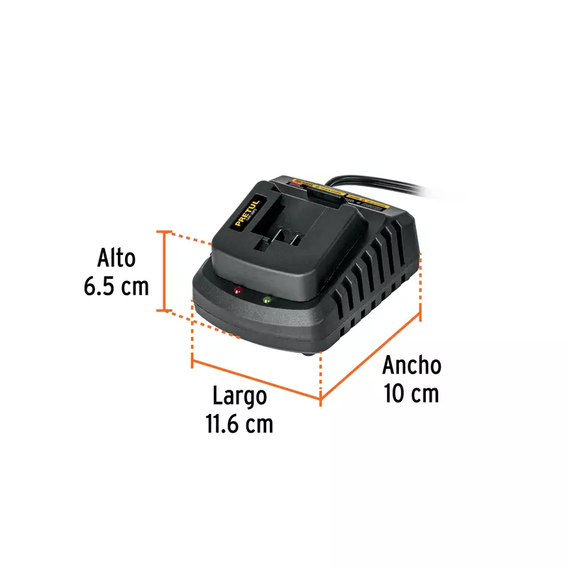 Cargador de baterías de ion litio 20V, PRETUL, 29025 - CAR-20P2