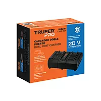 Cargador dual de baterías de ion litio 20V, TRUPER PRO, 103241 - CARD-20A