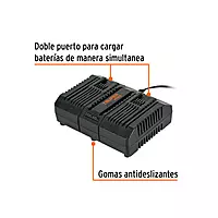 Cargador dual de baterías de ion litio 20V, TRUPER PRO, 103241 - CARD-20A