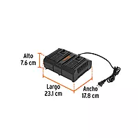 Cargador dual de baterías de ion litio 20V, TRUPER PRO, 103241 - CARD-20A