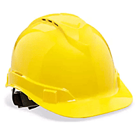 CASCO DE SEGURIDAD VENTILADO AMARILLO C/MATRACA