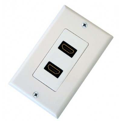 2 HDMI Female Decora Wall Plate 2 HDMI Female Decora Wall Plate