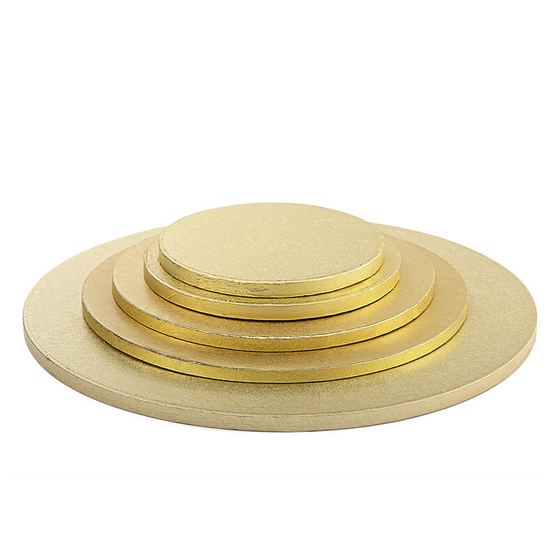GOLD CAKE BOARD  ROUND 8" (PCS)