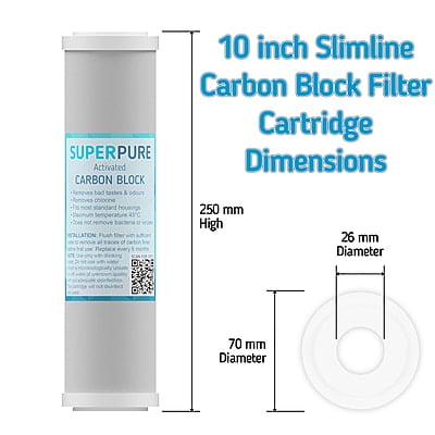 SUPERPURE 10 inch Carbon Block Water Filter Replacement Cartridge