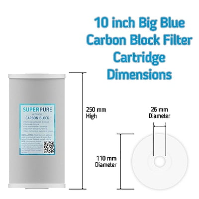 SUPERPURE 10 inch Big Blue Carbon Block Water Filter Replacement Cartridge SUPERPURE 10 inch Big Blue Carbon Block Water Filter Replacement Cartridge