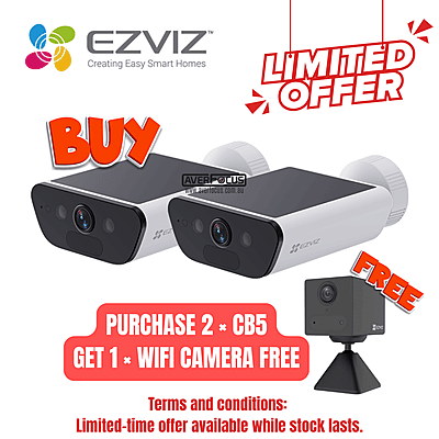 [Buy2Get1Free]EZVIZ 4K Smart Home Solar Battery Camera, White