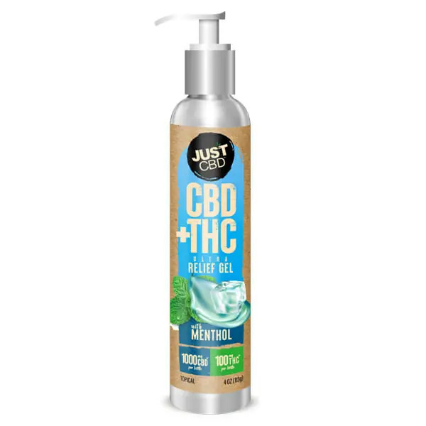 JUST CBD + THC RELIEF GEL WITH MENTHOL +5000 PLANT POWERED CBD