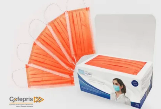 CUBRE BOCA PLISADO NARANJA C/50 PZAS