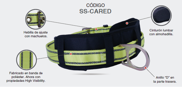 CINTURON DE SEG. CON RESPALDO ANILLO EN ESPALDA