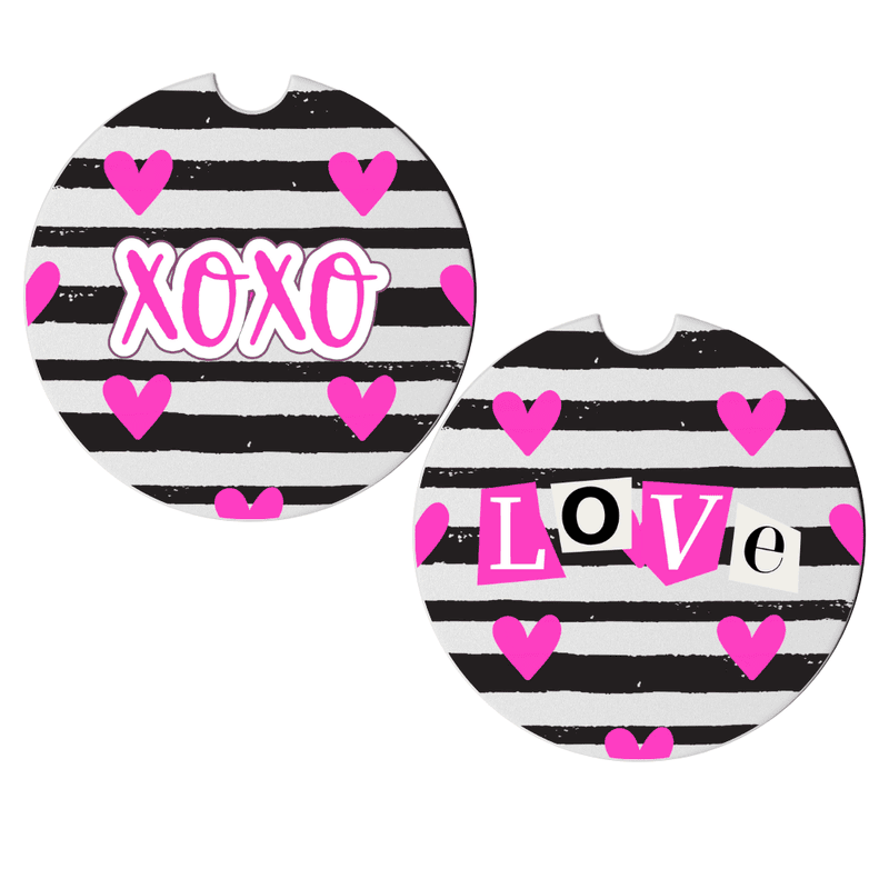 Valentine's Day Car Coasters, Set of 2