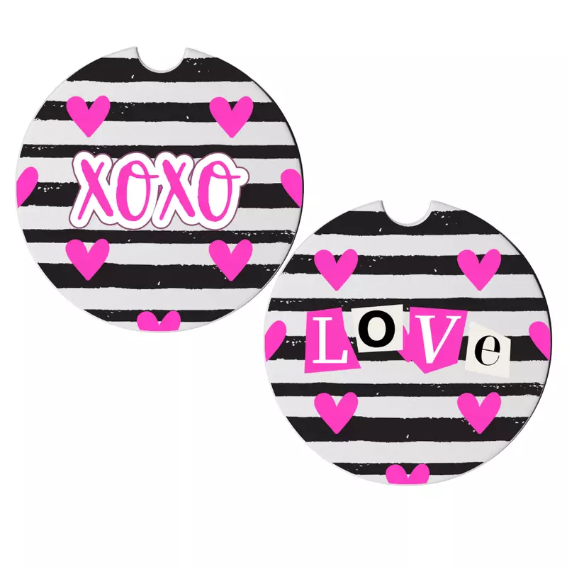 Valentine's Day Car Coasters, Set of 2