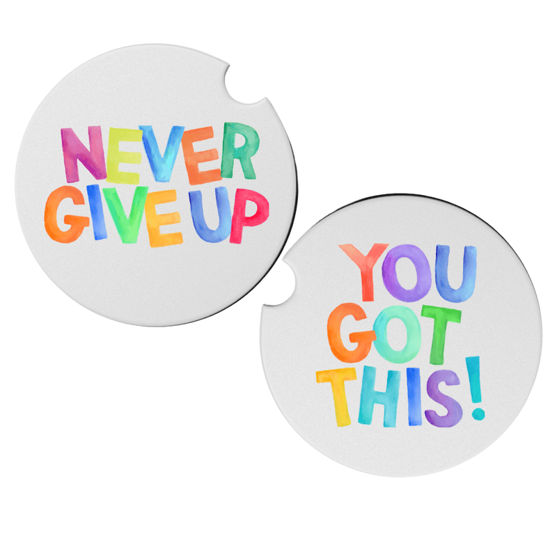 Motivational Car Coasters, Set of 2