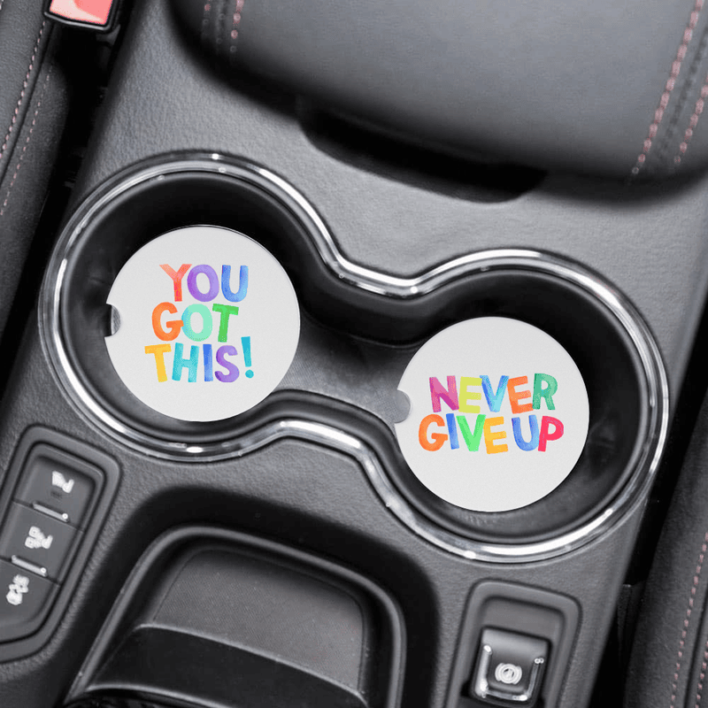 Motivational Car Coasters, Set of 2