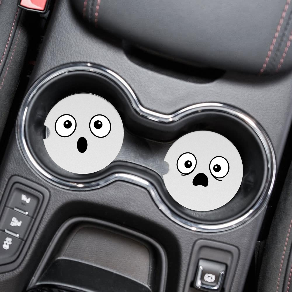 Silly Faces Car Coasters, Set of 2