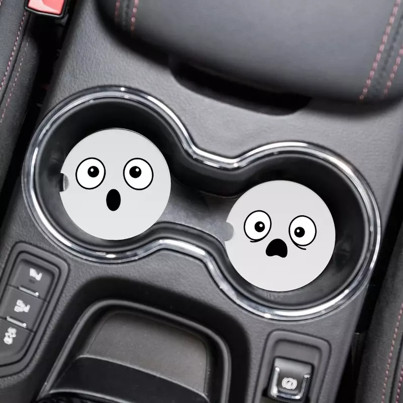 Silly Faces Car Coasters, Set of 2