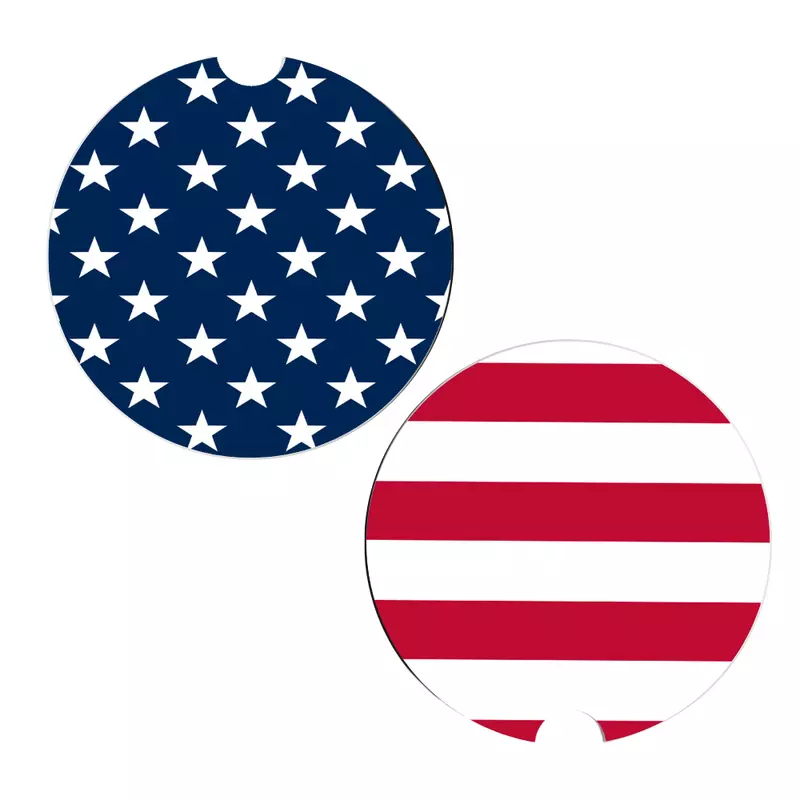 Patriotic Car Coasters, Set of 2