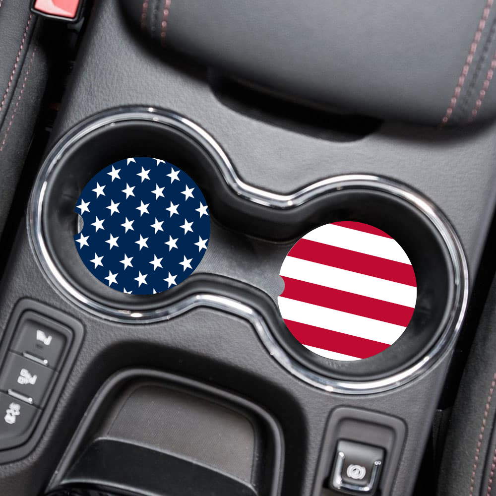Patriotic Car Coasters, Set of 2