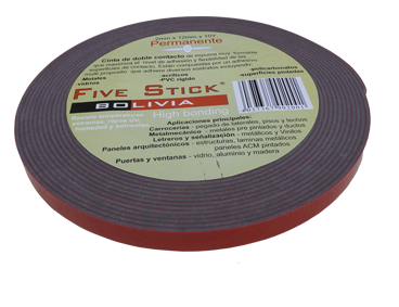 CINTA DOBLE CONTACTO ACRILICA UHB 12mm X 10Y X 2mm GRIS