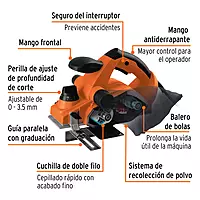 CEPEL-3-1/4A3 Cepillo eléctrico 3-1/4', profesional, 850 W Truper