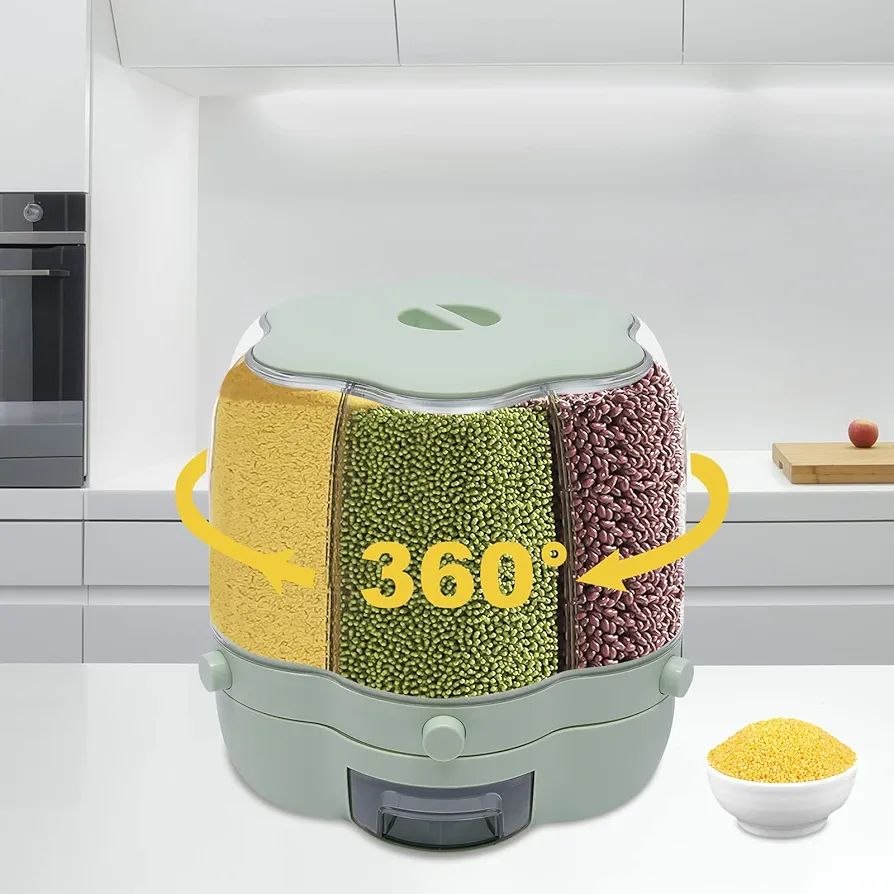 CEREAL STORAGE AND DISPENSER ✅ 6 PARTION ✅ 7L CAPACITY