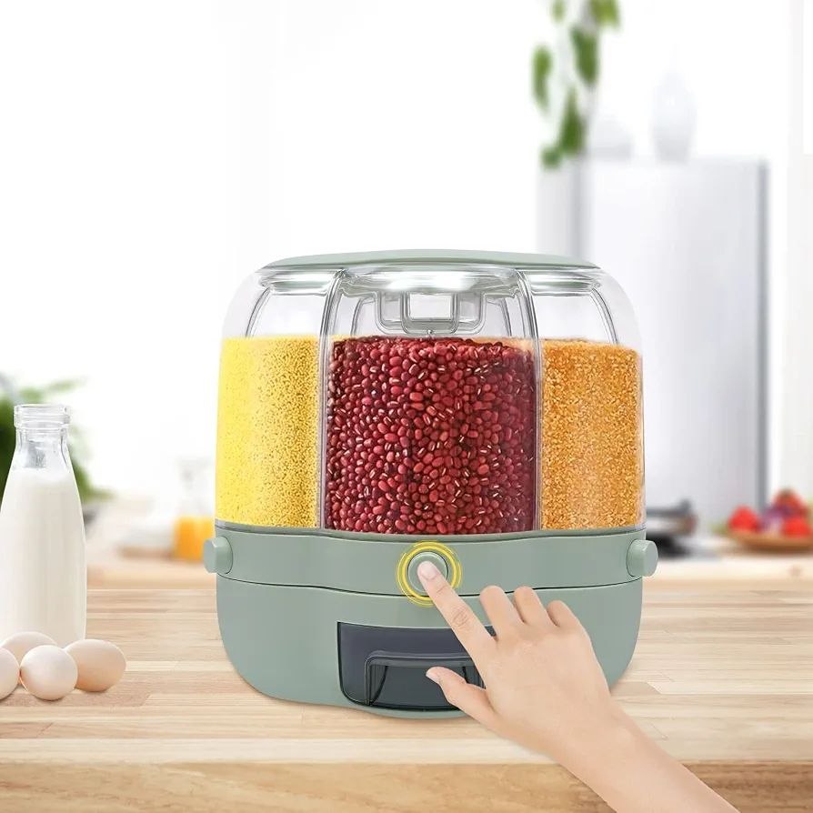 CEREAL STORAGE AND DISPENSER ✅ 6 PARTION ✅ 7L CAPACITY