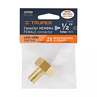 Conector sencillo 1/2', hembra, de latón maquinado - CF-1/2B / 12700