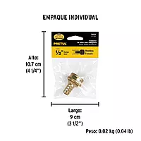Conector sencillo 1/2', hembra, Pretul - CF-1/2P / 26030