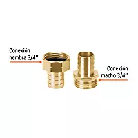 Conectores macho y hembra 3/4', de latón - CFM-3/4B / 12708