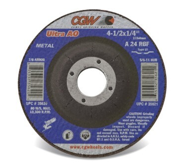 CGW Depressed-Center Cutting Wheel: Type 27, Dia, 1/8" Aluminum Oxide