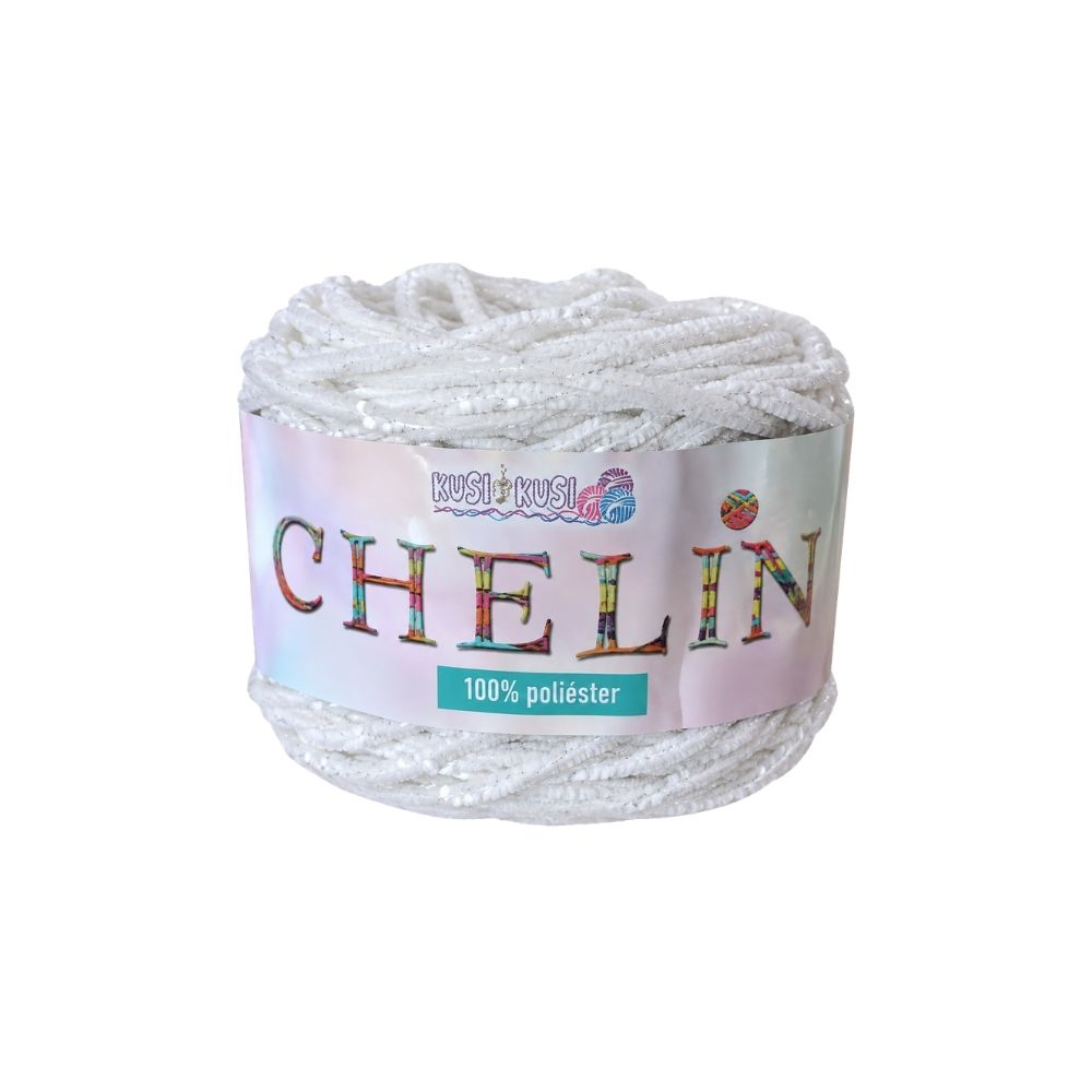 Lana Chelín T68 Blanco con Lurex Paquete X 4 ovillos X 160 gramos Lana Chelín T68 Blanco con Lurex Paquete X 4 ovillos X 160 gramos