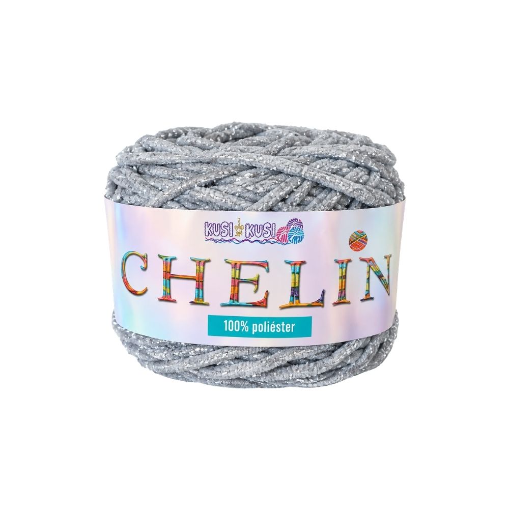 Lana Chelín T71 Gris con Lurex Paquete X 4 ovillos X 160 gramos