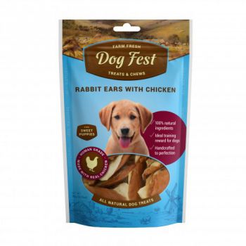 Dog Fest Rabbit ears with chicken for puppies - 90g (3.17oz) TREAT Dog Fest Rabbit ears with chicken for puppies - 90g (3.17oz) TREAT