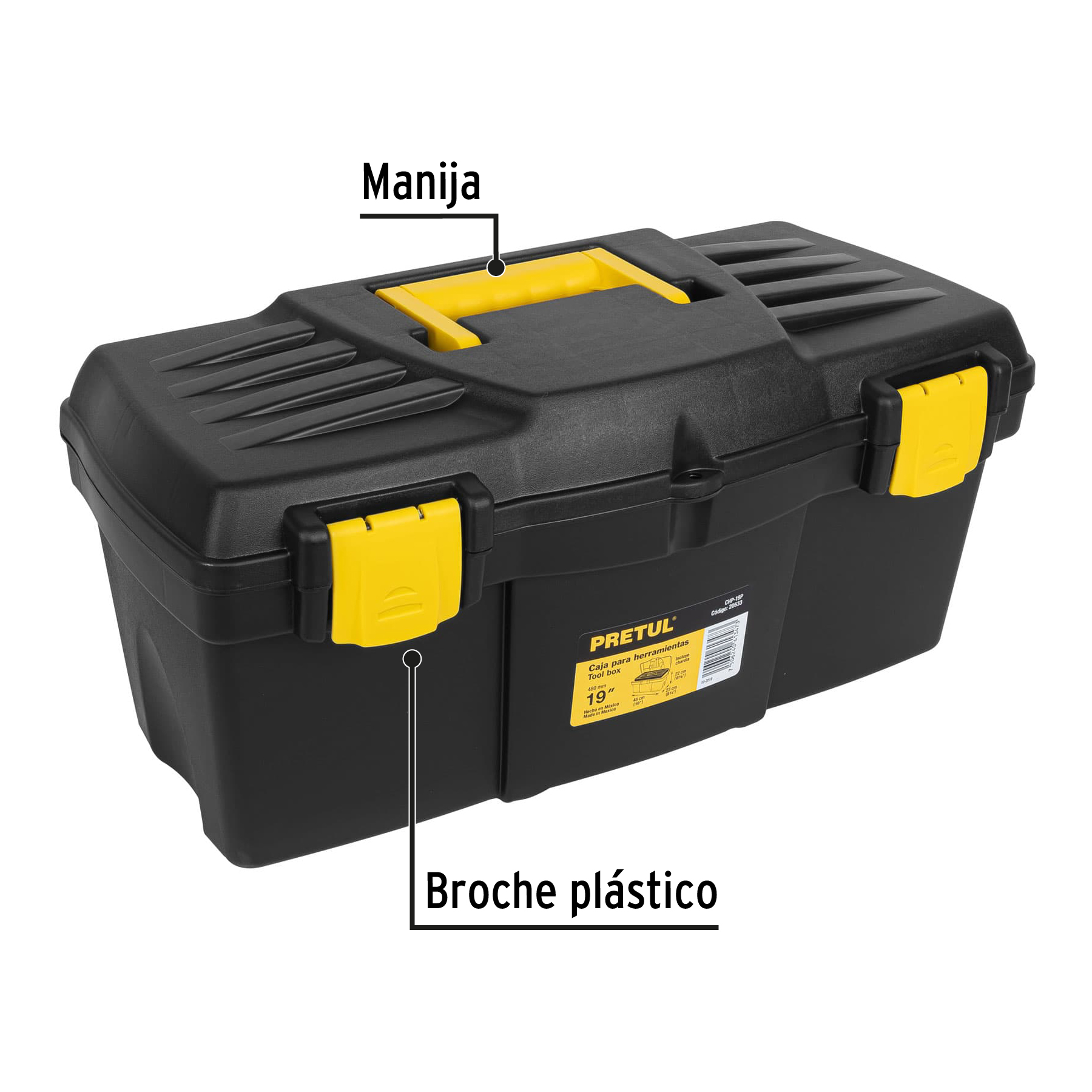 Caja plástica para herramientas 19', Pretul - CHP-19P / 20533