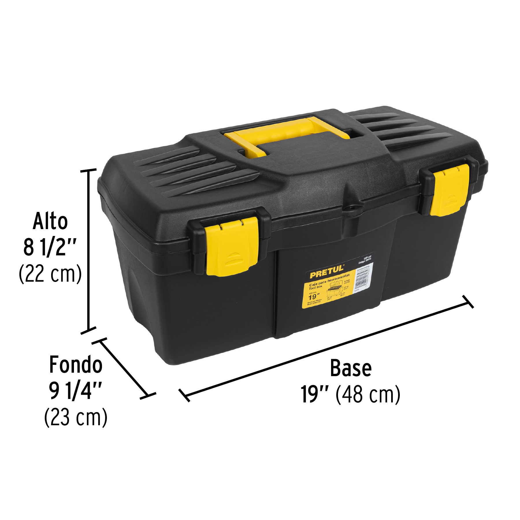 Caja plástica para herramientas 19', Pretul - CHP-19P / 20533