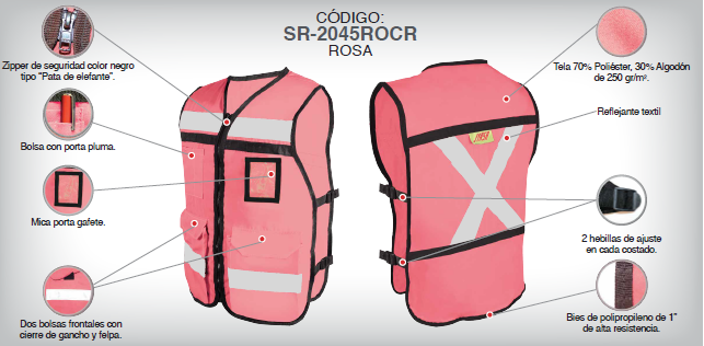 CHALECO RESCATISTA ROSA JYRSA T/CHICO