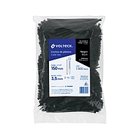 Bolsa con 1000 cinchos plásticos 40 lb, 150x3.5 mm, negros - CIN-4015N-M / 47468