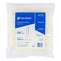 Bolsa con 1000 cinchos plásticos 40lb, 200x3.5 mm, naturales - CIN-4020-M / 47461