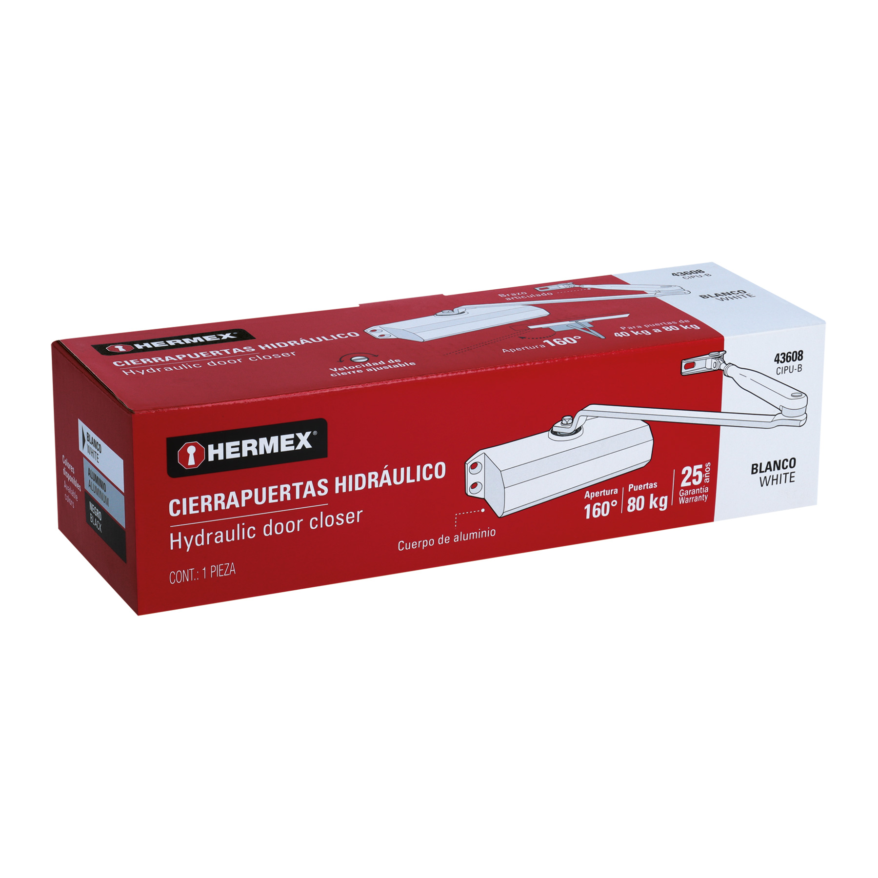 Cierra puertas hidráulico color blanco - CIPU-B / 43608