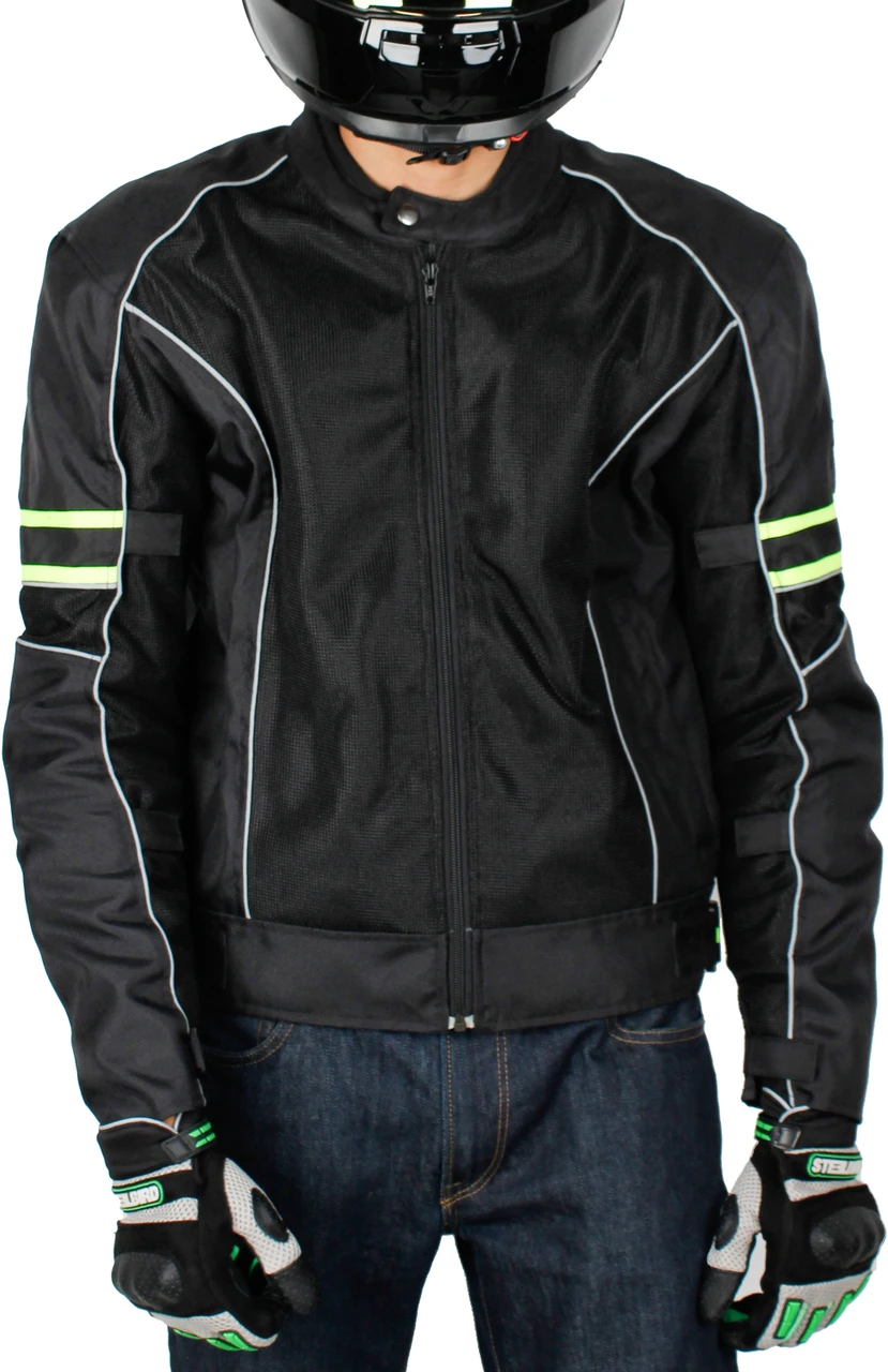 STEELBIRD CITY COMMUTER BIKERS JACKET BLACK/NEON (M)