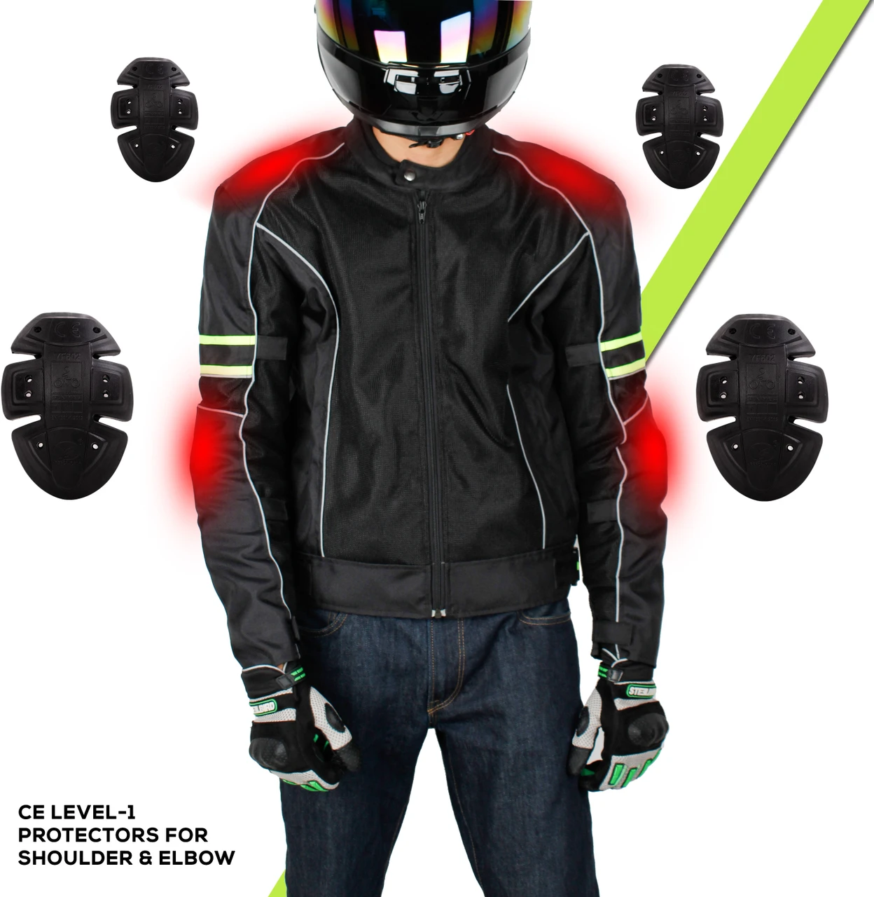 STEELBIRD CITY COMMUTER BIKERS JACKET BLACK/NEON (XL) STEELBIRD CITY COMMUTER BIKERS JACKET BLACK/NEON (XL)