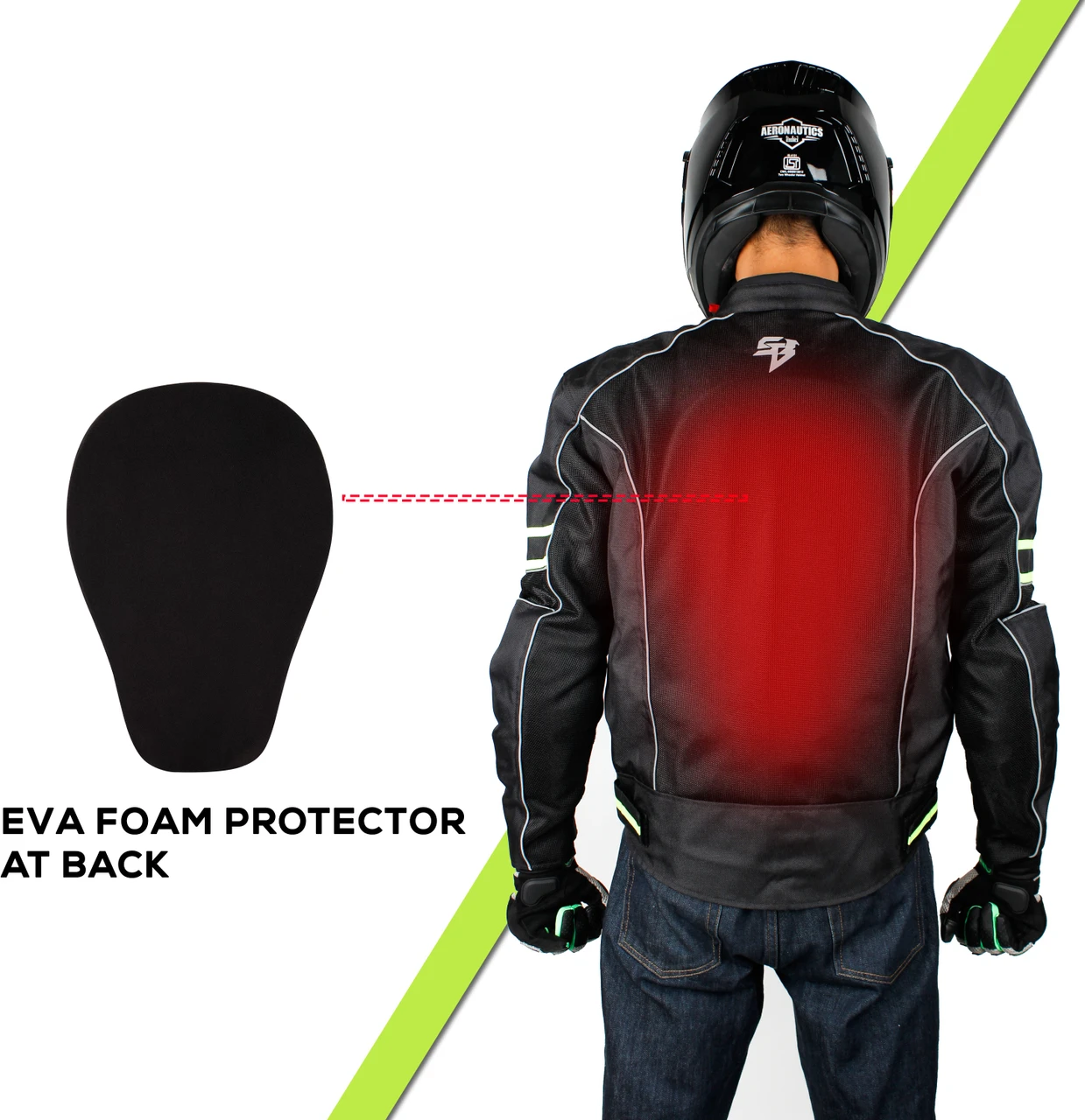 STEELBIRD CITY COMMUTER BIKERS JACKET BLACK/NEON (M)