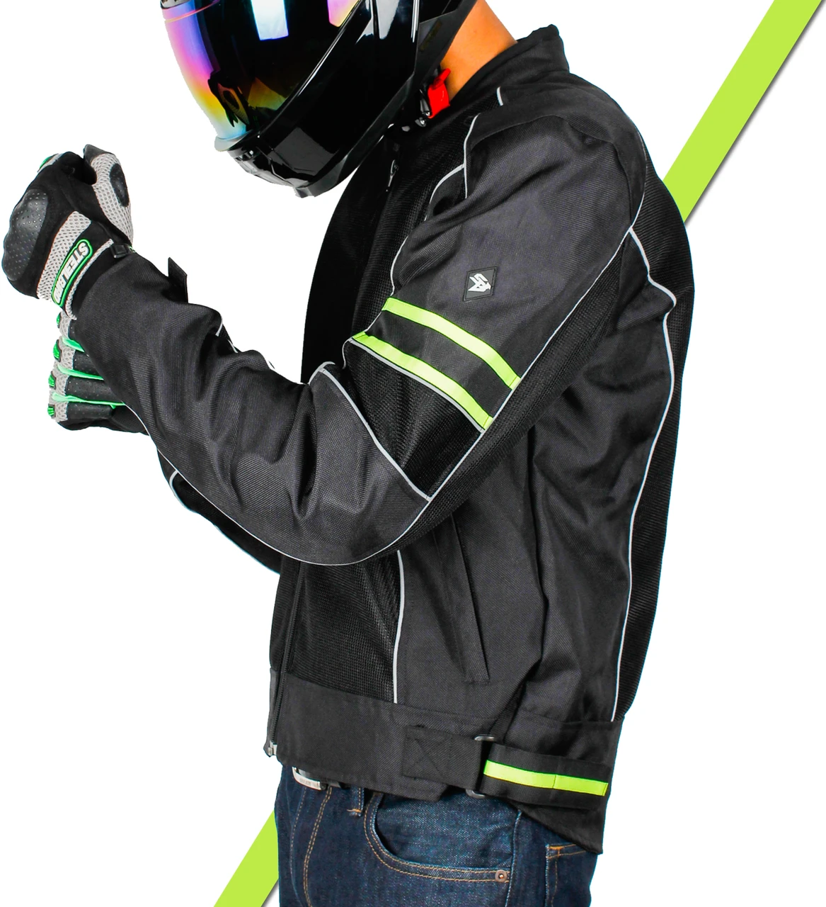 STEELBIRD CITY COMMUTER BIKERS JACKET BLACK/NEON (XXL)