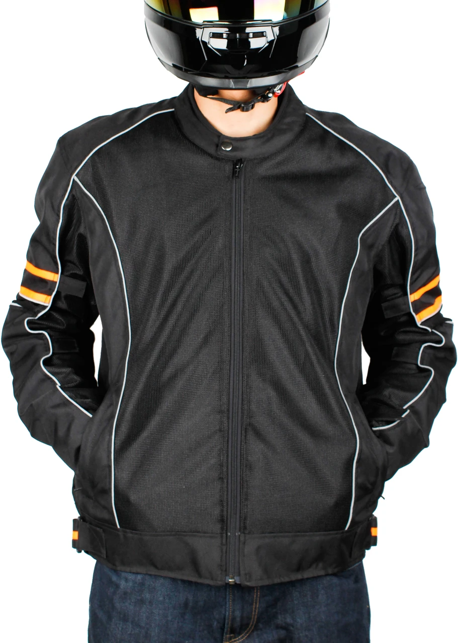 STEELBIRD CITY COMMUTER BIKERS JACKET BLACK/ORNG (M)