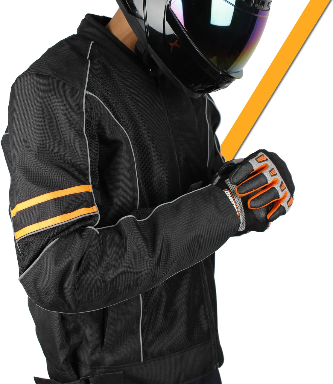 STEELBIRD CITY COMMUTER BIKERS JACKET BLACK/ORNG (XL) STEELBIRD CITY COMMUTER BIKERS JACKET BLACK/ORNG (XL)
