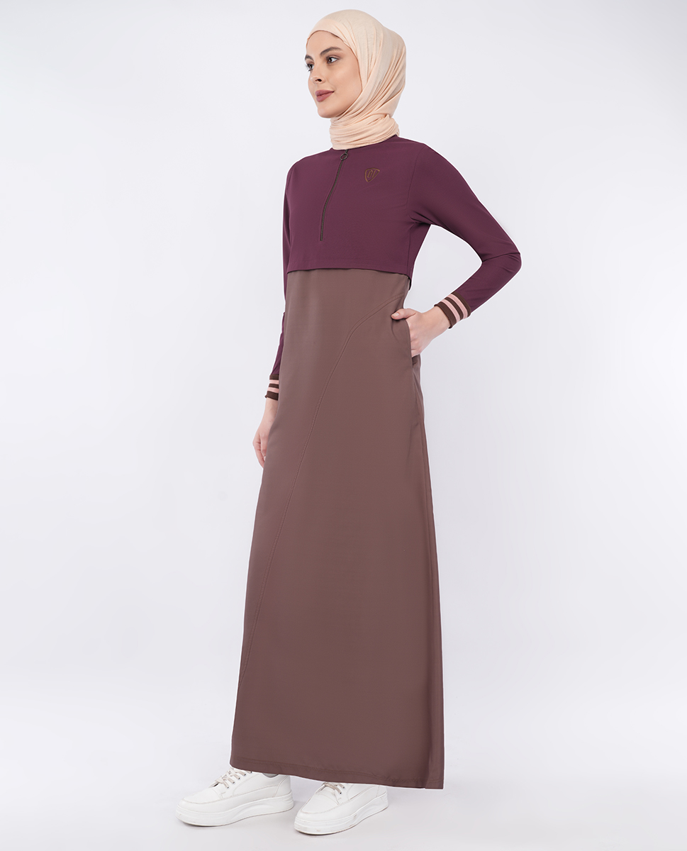 BROWN AND MAROON JILBAB