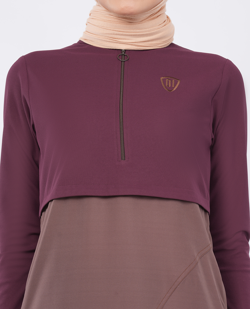BROWN AND MAROON JILBAB