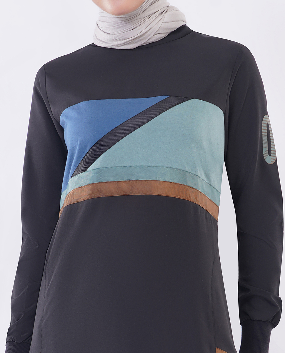 URBAN NOIR CONTRAST PANEL JILBAB
