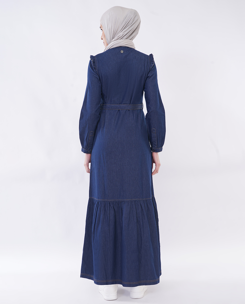 ICE BLUE RUFFLE DENIM