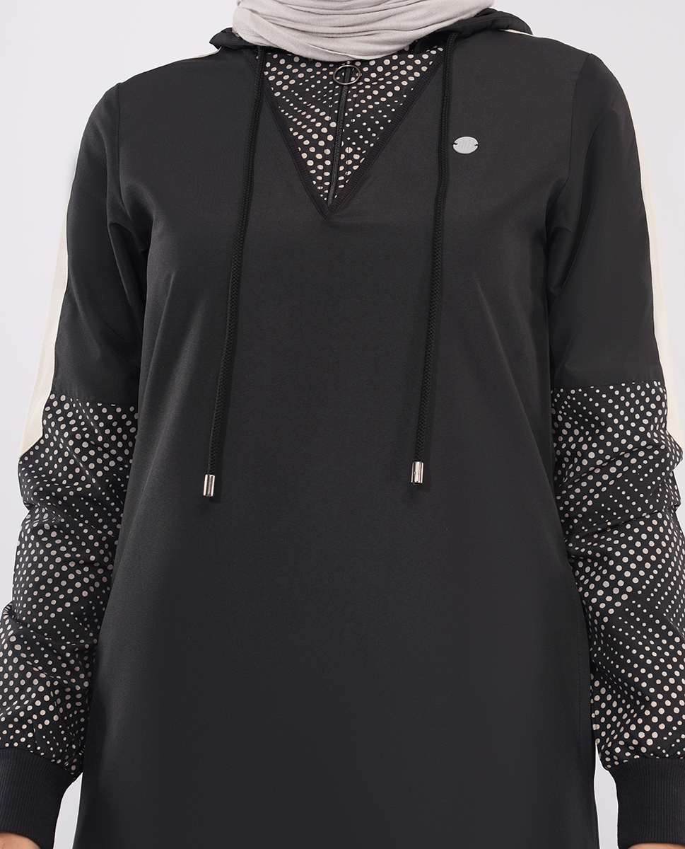 MIDNIGHT BLACK DETACHABLE HOOD JILBAB