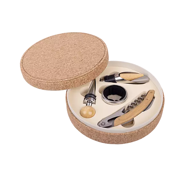 Set Vino Abridor Circular Corcho